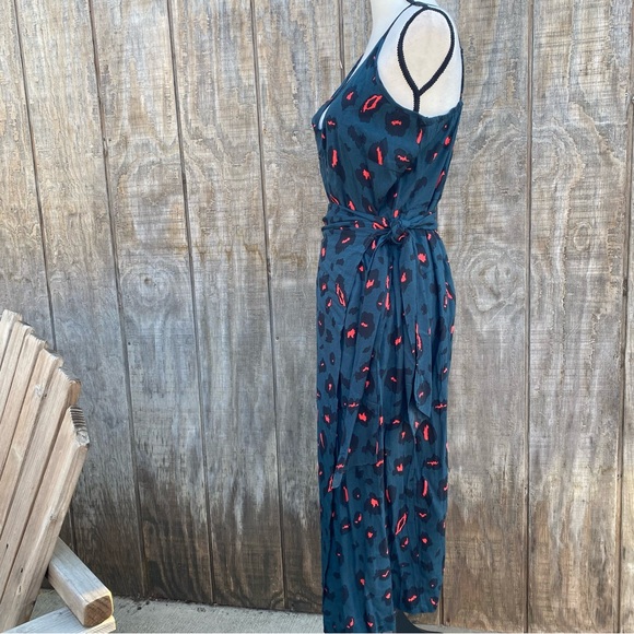 Shein Cheetah Wrap Midi Dress Size L - Picture 9 of 14